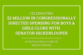 Senator Hickenlooper to Meet with Teens at Boys & Girls Club in Denver, Celebrate  Million in Congressionally Directed Spending for Boys & Girls Clubs