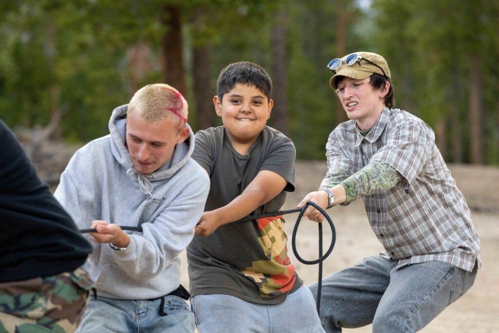 Campers playing tug-of-war (Courtesy of YMCA Camp Tumbleson Lake)